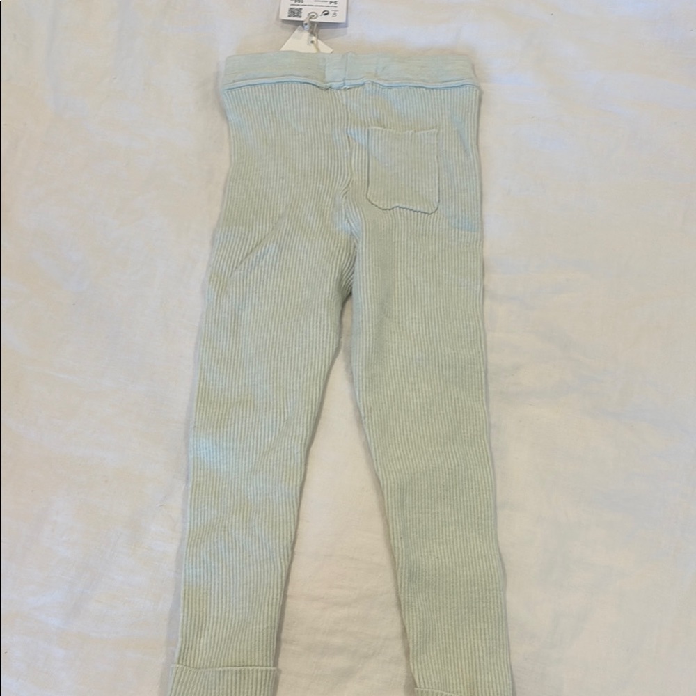 Zara Kids Mint Ribbed Leggings - Picture 3 of 3